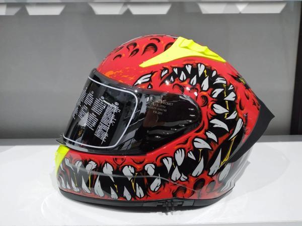 KASK MTS PRO 801 DEMON GÜNEŞ GÖZLÜKLÜ KIRMIZ/SARI - Image 1