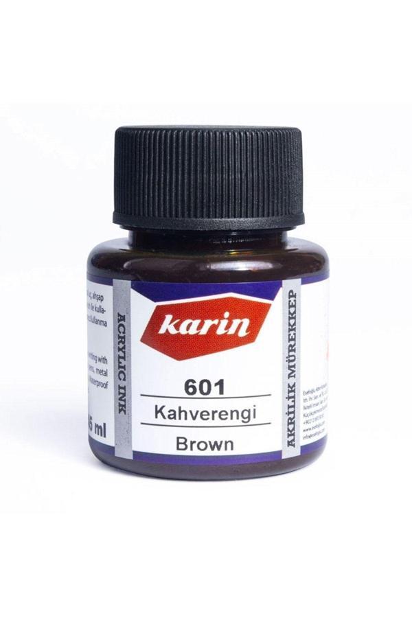 Karin Hat Mürekkebi-Kaligrafi Mürekkebi-Akrilik Mürekkep Kahverengi 601-45Ml - Image 1