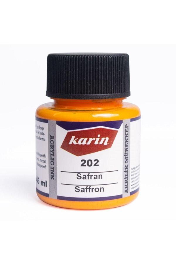 Karin Hat Mürekkebi-Kaligrafi Mürekkebi-Akrilik Mürekkep Safran 202-45Ml - Image 1