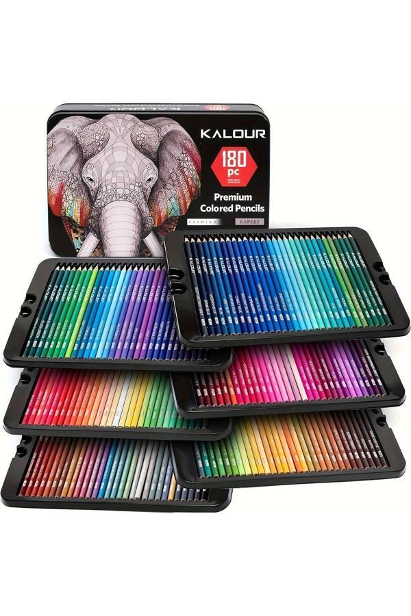Sanathobi 180 Renkli Profesyonel Sulu Boya Kalem Seti, Suluboya Kalemleri, Hediye Kalem Seti, Yüksek Pigment - Image 1
