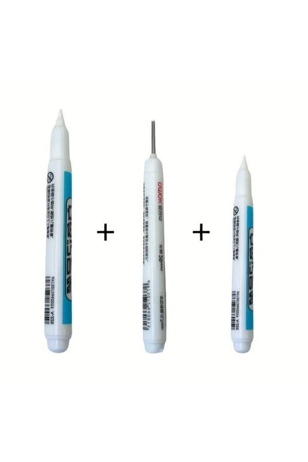 Sanathobi Marker Seti 3'Lü Beyaz, Hızlı Kuruyan, Su Geçirmez Ve Uzun Ömürlü, Cam, Deri, Ahşap, Metal Yüzeyler - Image 1
