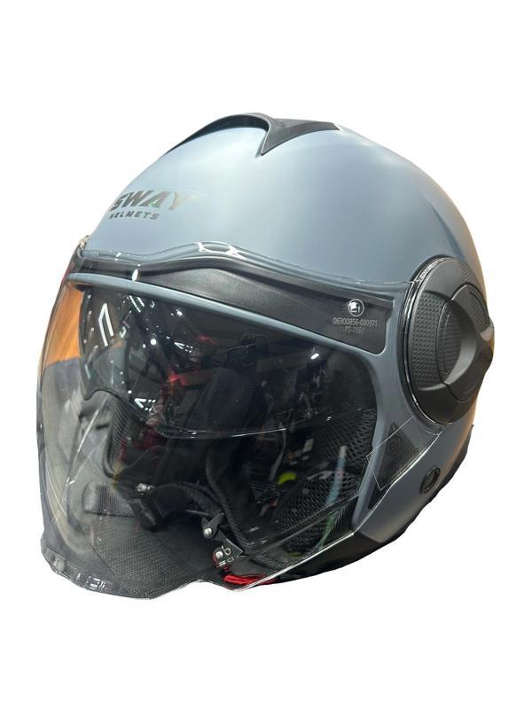 KASK SWAY SW-737 MAT GRİ ÇENESİZ GÜNEŞ GÖZLÜKLÜ - Image 1