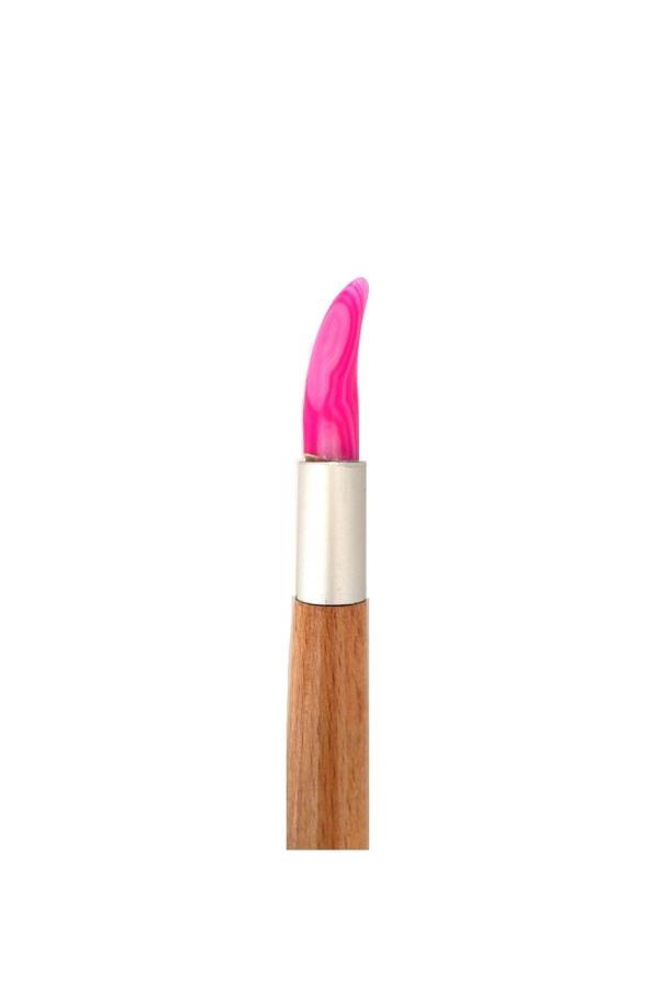 Sanathobi Akik Mühre Karga Burun-Zer Mühre Pembe Renk-Gürgen Ağacı Ergonomik Sap-Tezhip-Minyatür Sanatı-06 - Image 1