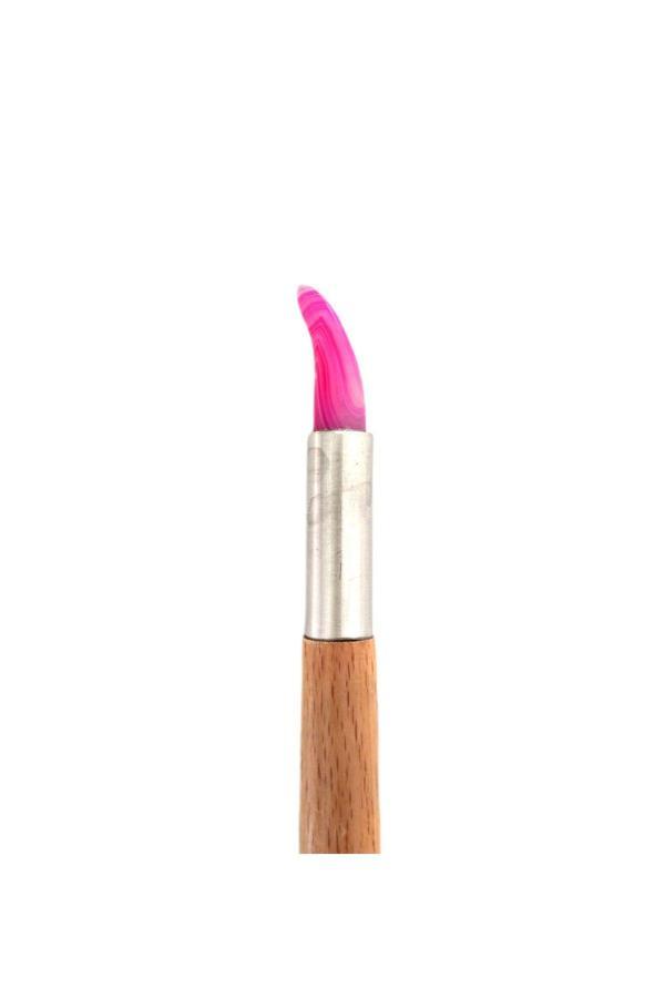 Sanathobi Akik Mühre Karga Burun-Zer Mühre Pembe Renk-Gürgen Ağacı Ergonomik Sap-Tezhip-Minyatür Sanatı-10 - Image 1