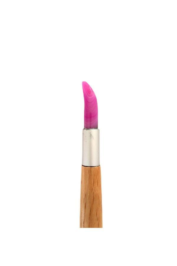 Sanathobi Akik Mühre Karga Burun-Zer Mühre Pembe Renk-Gürgen Ağacı Ergonomik Sap-Tezhip-Minyatür Sanatı-12 - Image 1