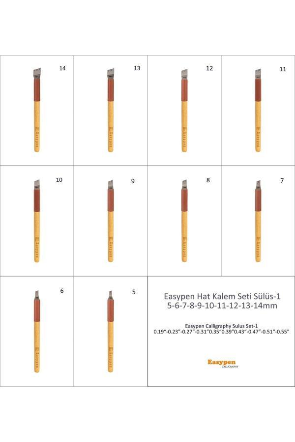 Sanathobi Easypen Sülüs Hat Kalemi Seti-1 El Yapımı 5-14Mm Arası-10 Kalem - Image 1