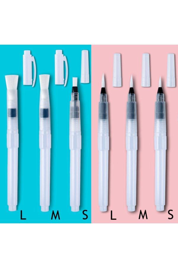 Sanathobi Fırça Uçlu, Brush Pen Set, Suluboya Fırçaları/Mürekkep Hazneli Fırça Kalem Seti-Özel 6'Lı Set - Image 1
