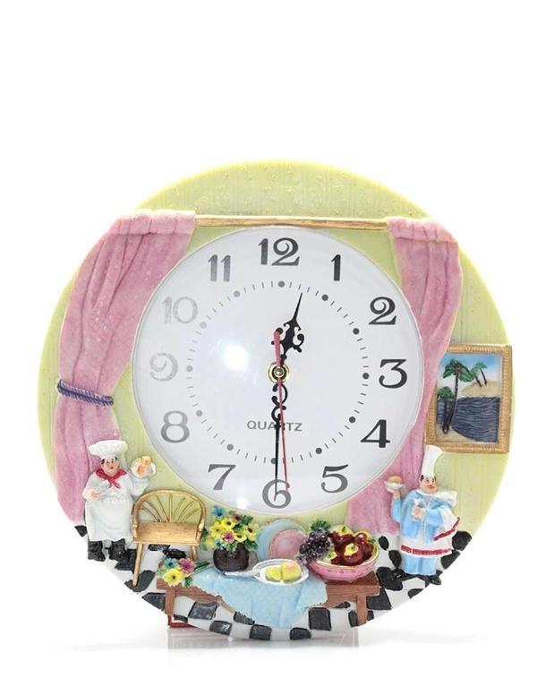 Duvara Asmalı Aşcı Tasarımlı Polyester Saat Alk1538 - Image 1
