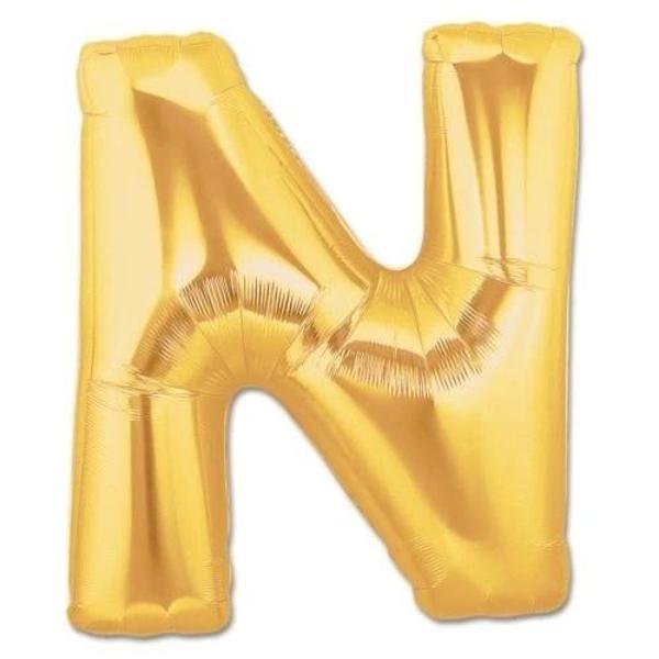 N Harf Folyo Balon Altın Renk  40 İnç - Image 1