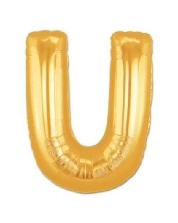 U Harf Folyo Balon Altın Renk  40 İnç - Image 1