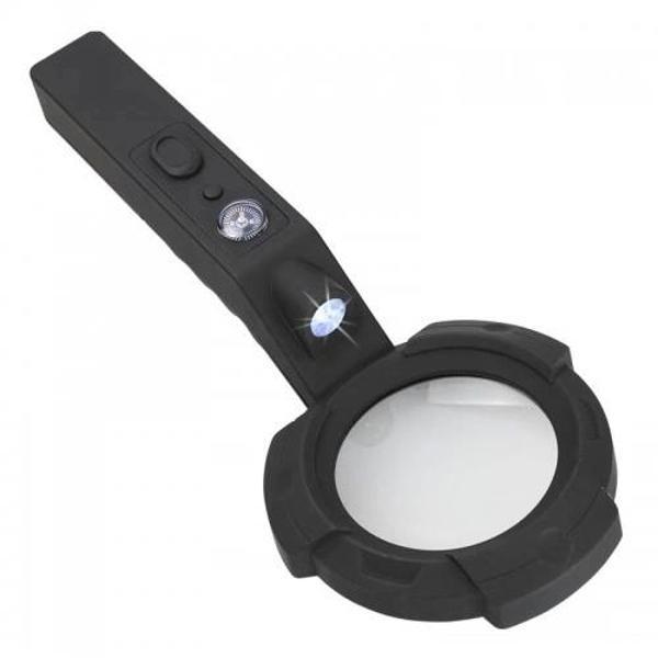 7 Led Aydınlatma,fener,pusula,4x Büyütme Okuma Büyüteç  Th600557 - Image 1