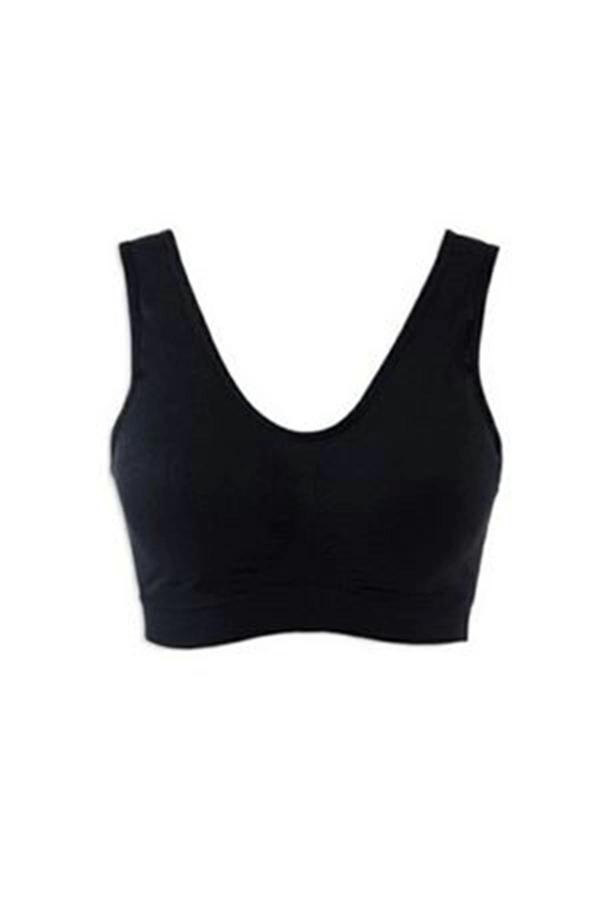 Siyah Dikişsiz Kadın Pedli Sütyen Korse - 704 - Image 1