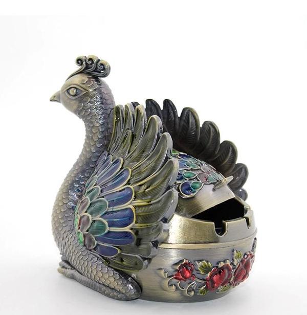 Metal Tavuskuşu Figürü Küllük Alk1663 - Image 1