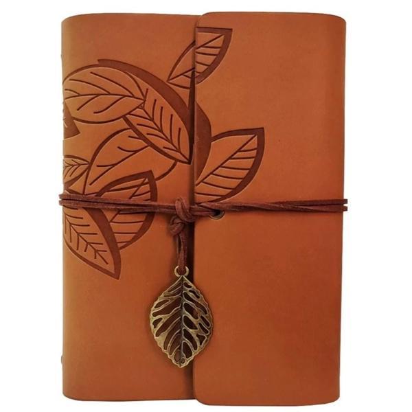 Deri Yaprak Desenli Defter - Image 1