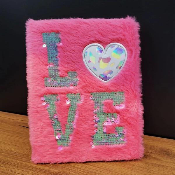 Love Tasarımlı Peluş Defter - Image 1
