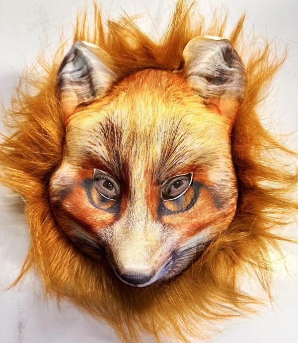 Kahverengi Peluş Saçlı Tilki Maskesi Mega Peluş 29 No - Image 1