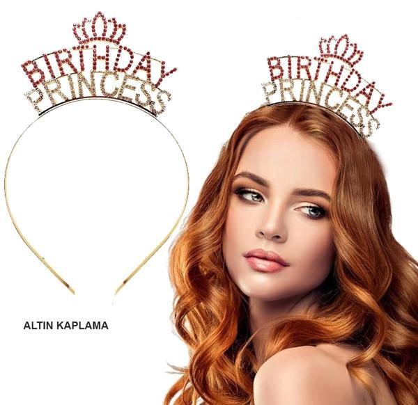 Birthday Princess Kristal Taç – Altın Kaplama - Image 1