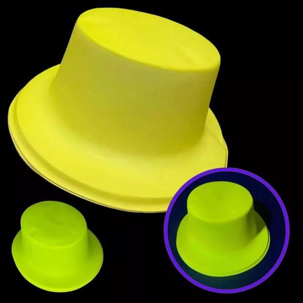 Neon Partisi Sarı Renk Plastik Fötr Şapka - Image 1