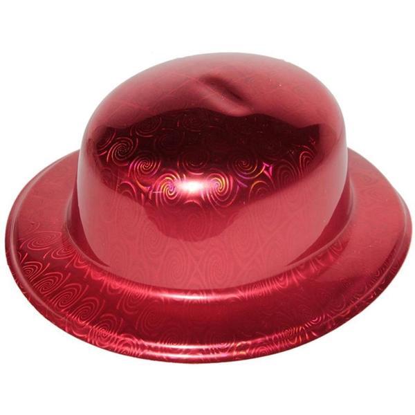 Kırmızı Renk Hologramlı Plastik Yuvarlak Melon 27x24 Cm - Image 1