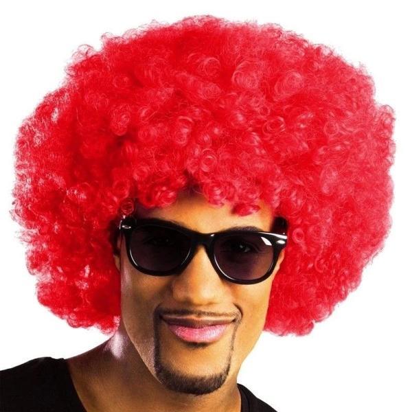 Kırmızı Renk Kıvırcık Afro Bonus Peruk - Image 1