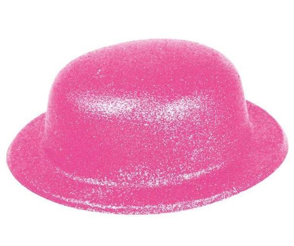 Pembe Renk Simli Melon Yuvarlak Parti Şapkası 24x26 Cm - Image 1