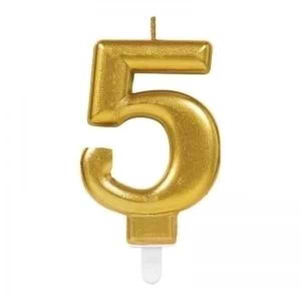 5 Rakam Mum Gold Renk - Image 1