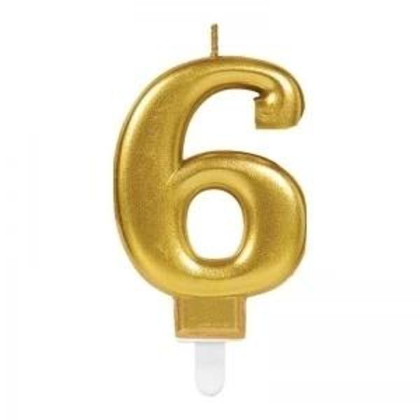 6 Rakam Mum Gold Renk - Image 1