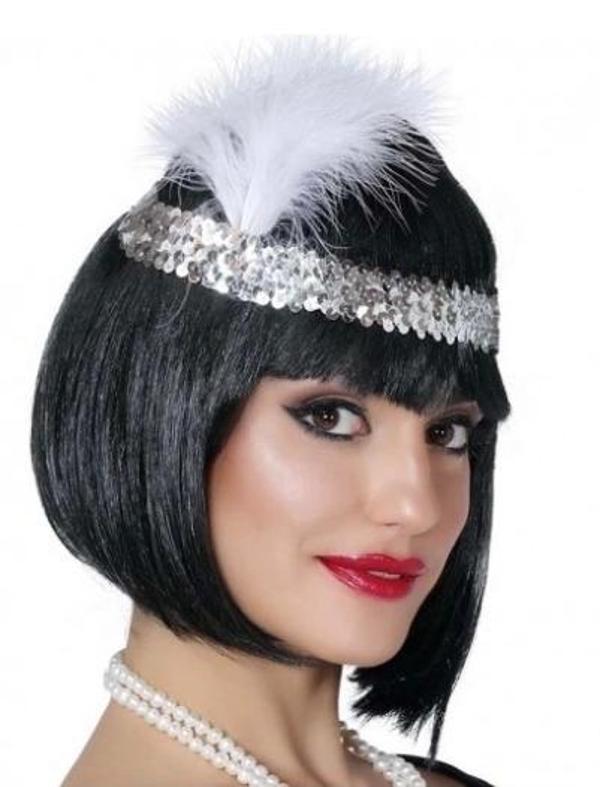 7039ler 8039ler Ve 9039lar Temalı Gümüş Renk Çarliston Saç Bandı - Image 1
