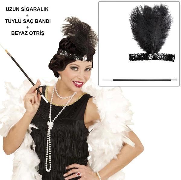 Retro Charliston Aksesuar Seti – 2039ler 9039lar Gatsby Kostüm Seti - Image 1
