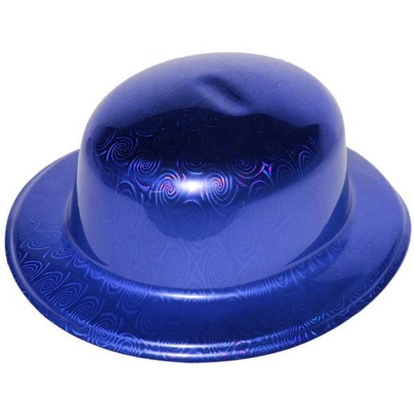 Mavi Renk Hologramlı Plastik Yuvarlak Melon 27x24 Cm - Image 1