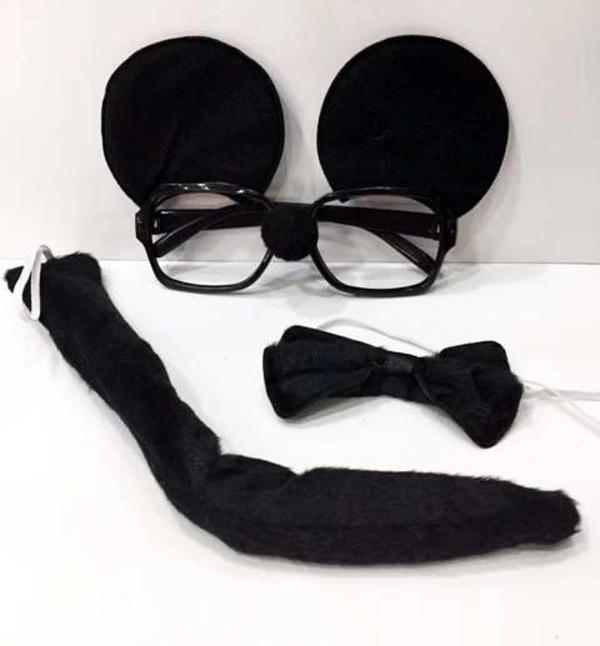 Mickey Mouse Gözlüğü Papyonu Kuyruğu Seti - Image 1