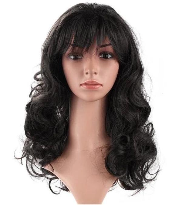 Siyah Renk Dalgalı Uzun Parti Peruğu 55 Cm - Image 1