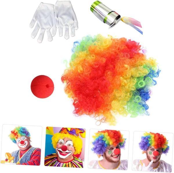 Palyaço Saç Palyaço Burun Palyaço Eldiven Palyaço Sihirli Baston 4 Lü Seti - Image 1