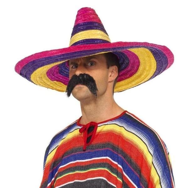 Sombrero Meksika Şapkası Renkli Örme Hasır Yetişkin Boy - Image 1