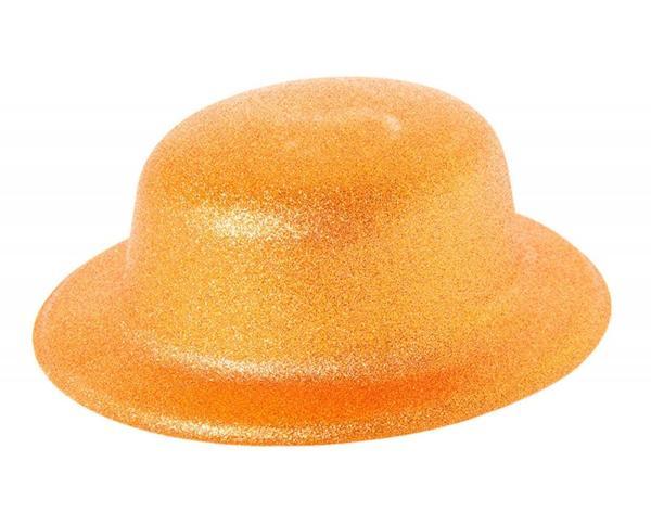 Turuncu Renk Simli Melon Yuvarlak Parti Şapkası 24x26 Cm - Image 1