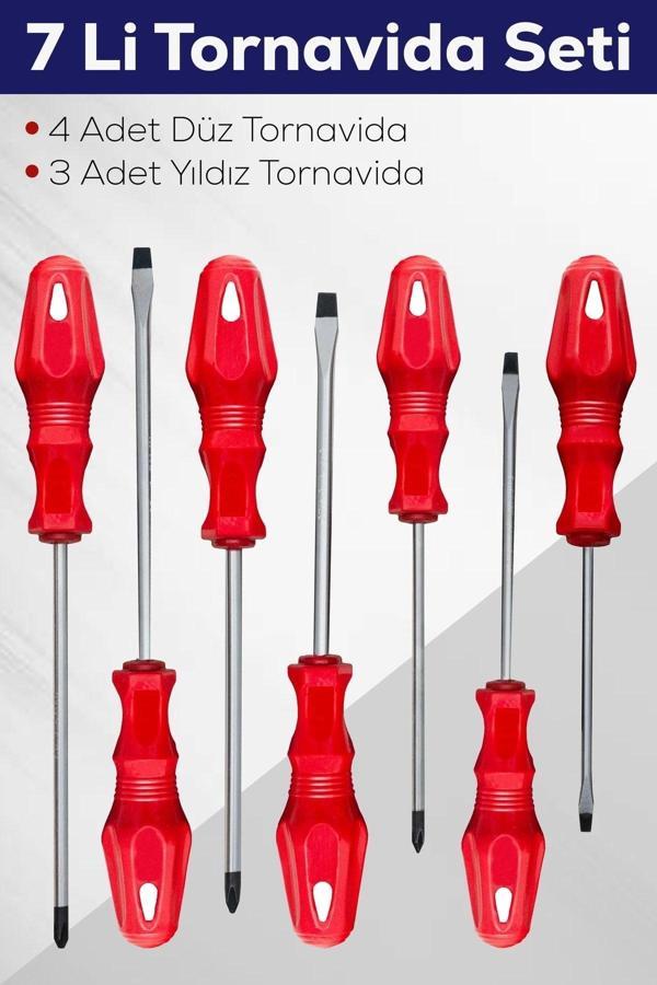 7'li Tornavida Seti (4 Adet Düz Tornavida 3 Adet Yıldız Tornavida) - Image 1