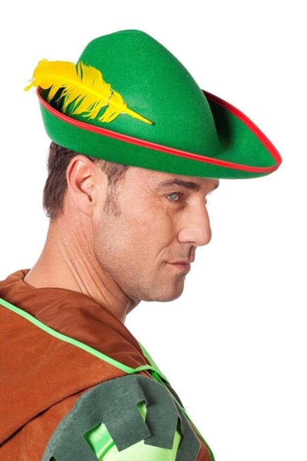 Yeşil Renk Robin Hood Şapkası Sarı Tüylü - Image 1