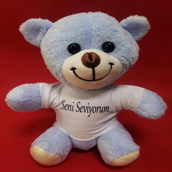 Mavi Seni Seviyorum Tişörtlü Ayı - Image 1