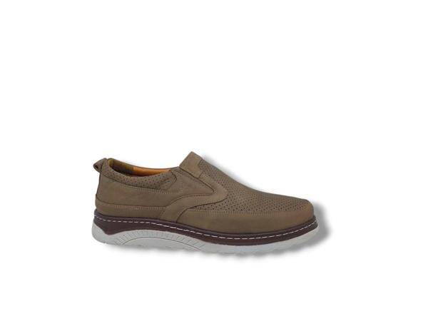 Modesa 251 Erkek Bej Nubuk Deri Loafer Ayakkabı - Image 1