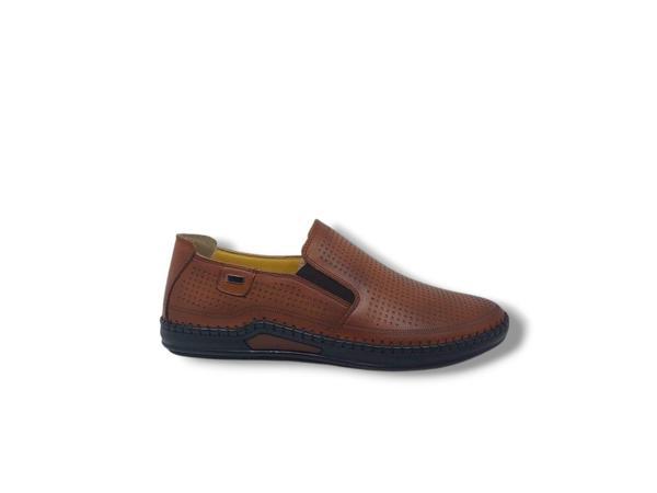 Zerhan 1002 Erkek Taba Hakiki Deri Loafer Ayakkabı - Image 1