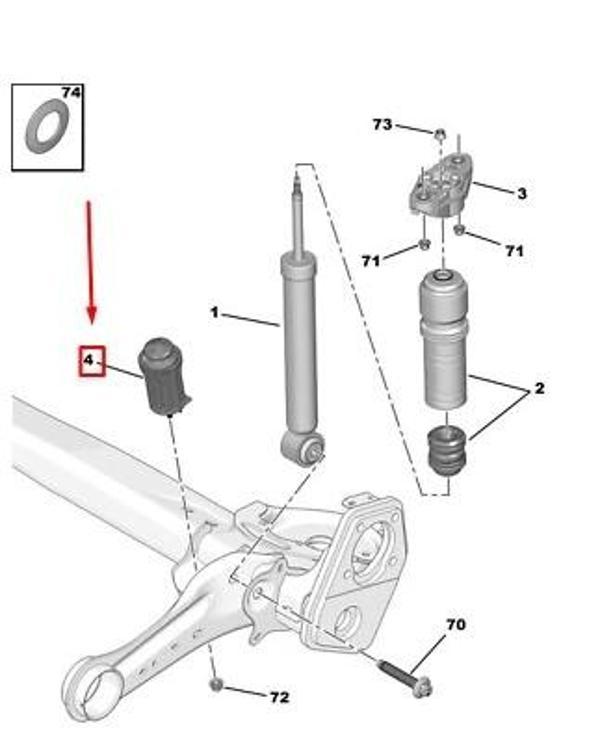Psa 208 Iı B.M 2019- Travers Takozu  (Oem No:9839267280) - Image 1