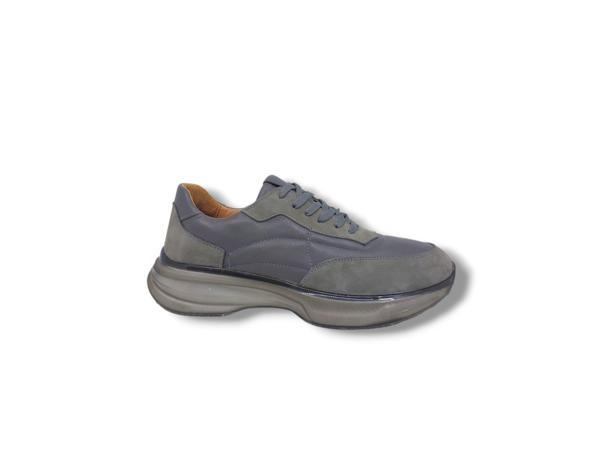 Zerhan 260-345 Erkek Gri Bağcıklı Hakiki Deri Casual Ayakkabı - Image 1