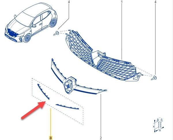 Renault Clio- 5- Hb- 2023-2024  Ön Panjur Üst Nikelajı (2Parça Set) (Oem No:960102709R) - Image 1