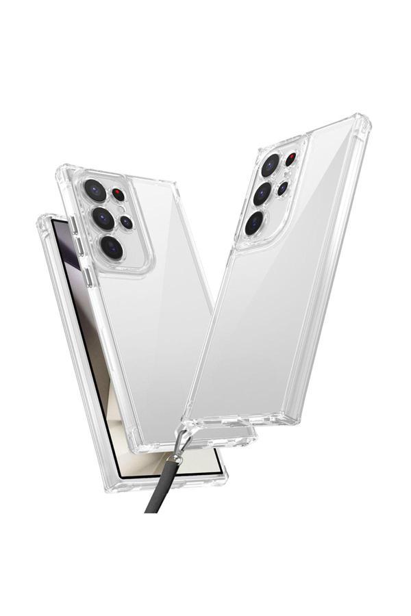 Nsm Tech Galaxy S24 Ultra Uyumlu Airbagli Takılabilir Askı Aparatlı Zore Snap Silikon Kapak-Şeffaf - Image 1