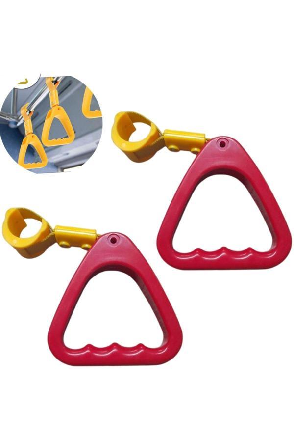 Caraks Araç İçi Tutamaç Üçgen El Tutamağı Askı Fonksiyonel Tofaş Dolmuş Otobüs Ofis Ev Kırmızı 2 Adet - Image 1