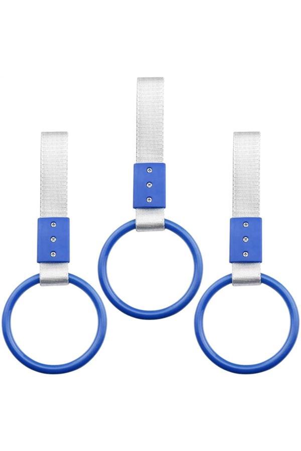 Caraks Araç İçi Tutamaç Yuvarlak El Tutamağı Askılık Fonksiyonel Tofaş Dolmuş Otobüs Ofis Ev Mavi 3 Adet - Image 1