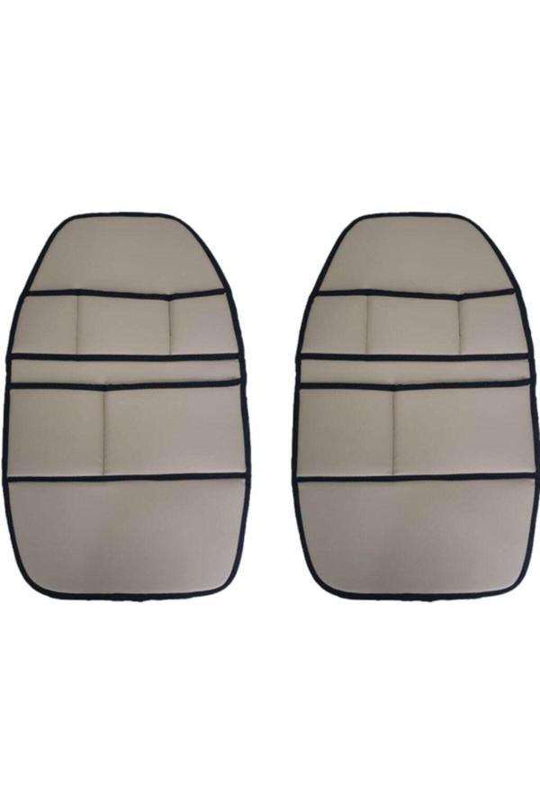 Caraks Hyundai Tucson 2005 - 2010 Arası Oto Koltuk Arkası Organizer Suni Deri 2 Adet Bej - Image 1