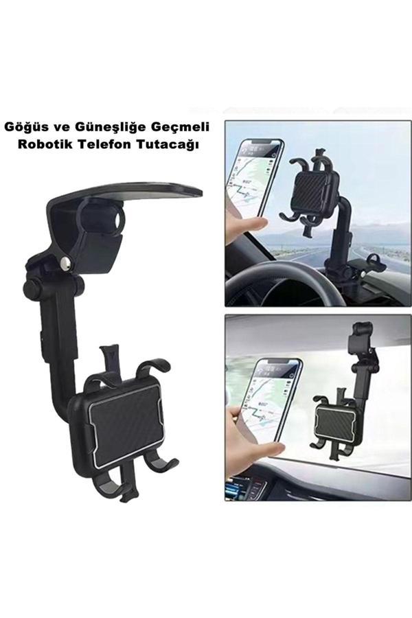 Caraks Araç Içi Telefon Tutucu Göğüs Ve Güneşliğe Geçmeli Robotik Model Profesyonel - - Image 1