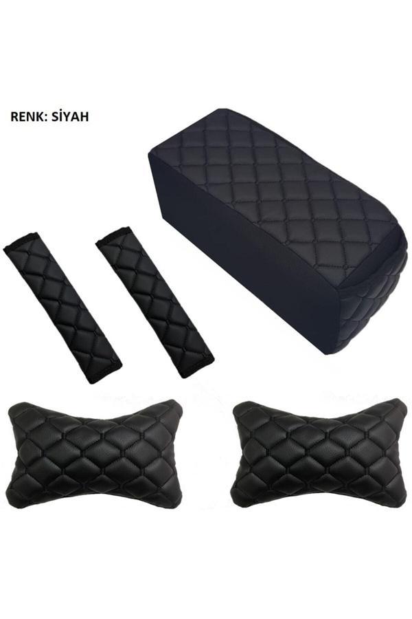 Caraks Seat Ibiza Emniyet Kemer Konforu+Kolçak+Boyunluk 2002-2008 Arası Siyah - Image 1