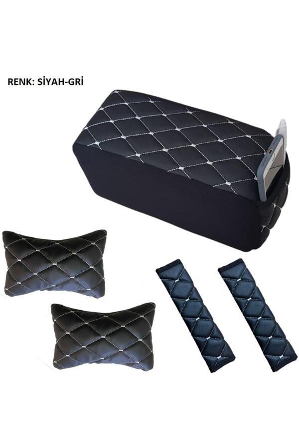 Caraks Clio Symbol Emniyet Kemer Konforu+Kolçak+Boyunluk 2013-2021 Siyah Gri - Image 1